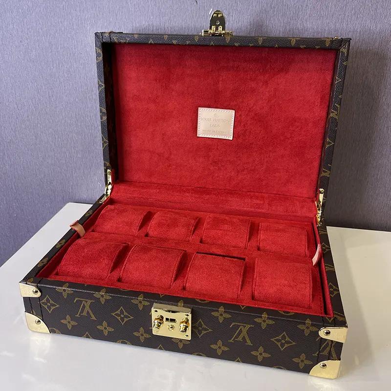 Brown Leather LV 8 Slots Watch Organizer & Gift Case